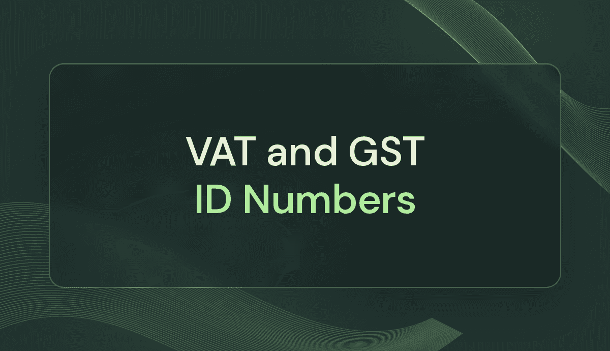 VAT and GST ID Numbers