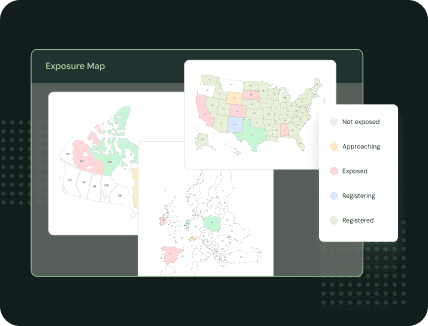 Kintsugi exposure map highlighting US and Canadian nexus obligations